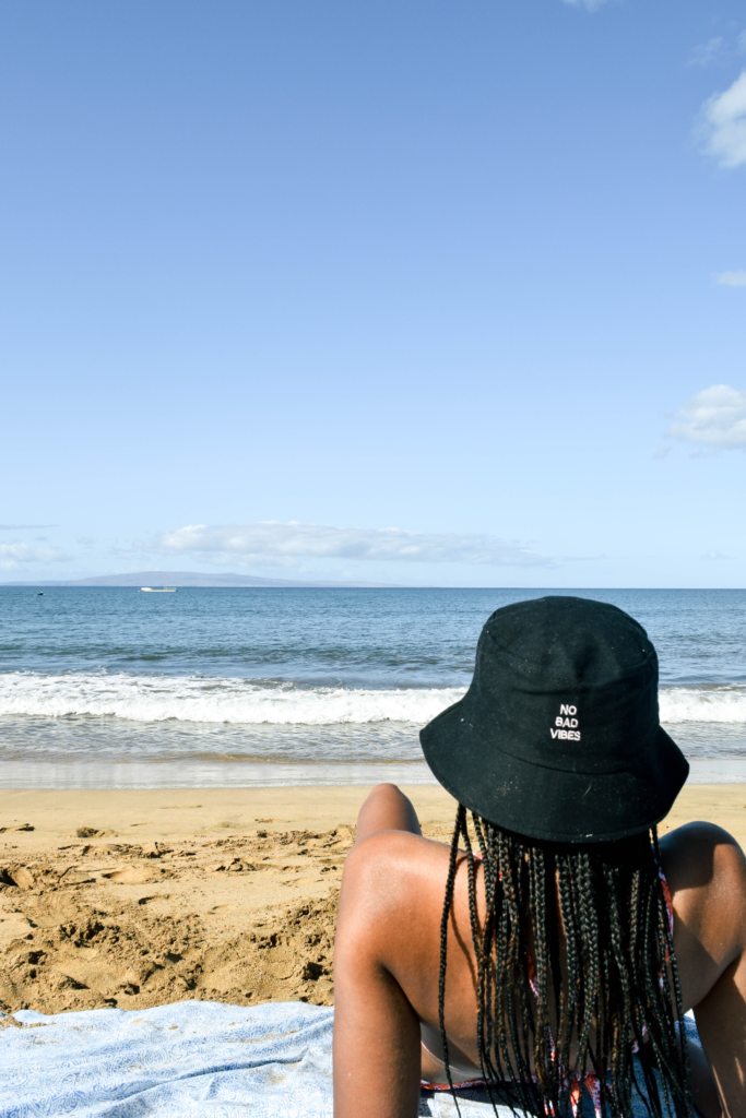 Girl on Sugar Beach in Maui HI